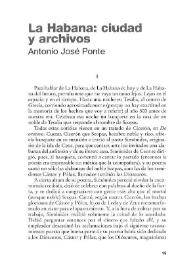 Portada:La Habana, ciudad y archivo / Antonio José Ponte