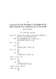 Portada:Catálogo de las monedas y medallas de la Biblioteca de San Lorenzo de El Escorial [III] / Fray Arturo García de la Fuente