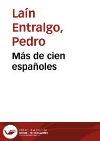 Portada:Más de cien españoles / Pedro Laín Entralgo