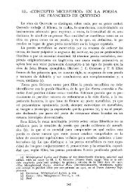 Portada:El \"concepto metafísico\" en la poesía de Francisco de Quevedo / Emilia Navarro de Kelley