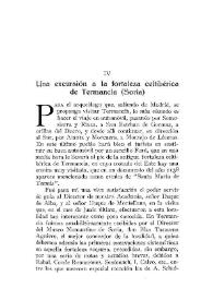 Una excursión a la fortaleza celtibérica de Termancia / Hugo Obermaier | Biblioteca Virtual Miguel de Cervantes