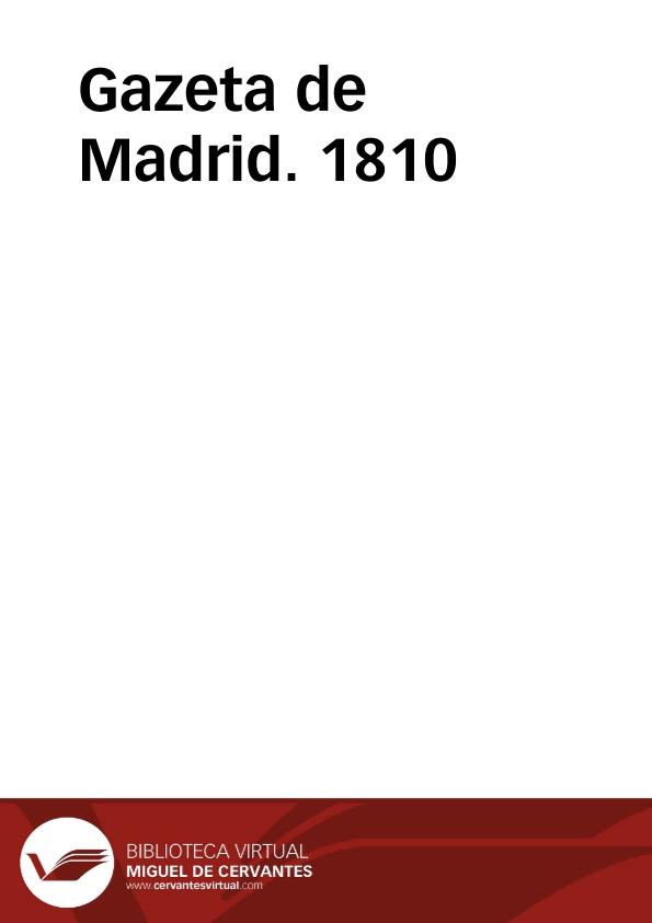 Gazeta de Madrid. 1810 | Biblioteca Virtual Miguel de Cervantes