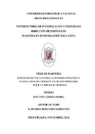 Estrategias de vínculo entre la Universidad Pedagógica Nacional Francisco Morazán y el sector empresarial público y privado de Honduras / José Luis Cabrera Sierra | Biblioteca Virtual Miguel de Cervantes