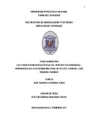 Portada:Las concepciones pedagógicas del proceso de enseñanza-aprendizaje en la Academia Nacional de Policía \"General José Trinidad Cabañas\" / José Alberto Herrera Funes