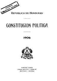 Portada:República de Honduras. Constitución política de 1906