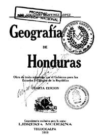 Portada:Geografía de Honduras / Eduardo Martínez López