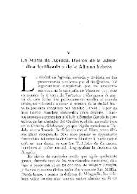 Portada:La Muela de Ágreda. Restos de la Almedina fortificada y de la Aljama hebrea / Juan Antonio Gaya Nuño
