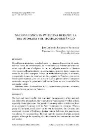 Nacionalismos en Palestina durante la era otomana y el Mandato Británico / José Antonio Rocamora Rocamora | Biblioteca Virtual Miguel de Cervantes