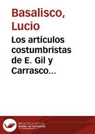 Portada:Los artículos costumbristas de E. Gil y Carrasco (1815-46) en el Semanario Pintoresco Español / Lucio Basalisco
