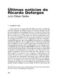 Portada:Últimas noticias de Ricardo Defarges / Julio César Galán