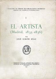Portada:El Artista (Madrid, 1835-1836) / por José Simón Díaz