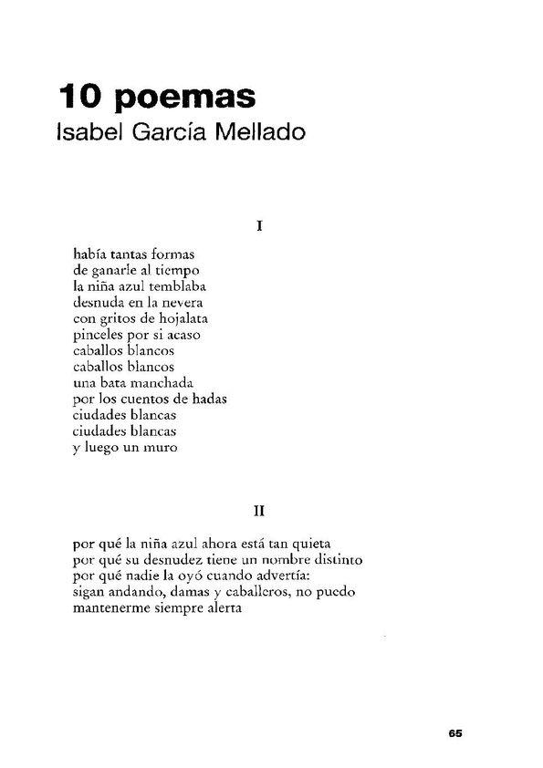 10 poemas / Isabel García Mellado | Biblioteca Virtual Miguel de Cervantes