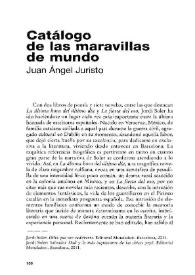 Portada:Catálogo de las maravillas del mundo / Juan Ángel Juristo