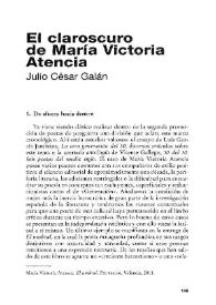 Portada:El claroscuro de María Victoria Atencia / Julio César Galán