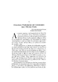 Portada:\"Discursos Medicinales\" del Licenciado Juan Méndez Nieto [I] / J. Domínguez Bordona