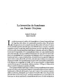 La inversión de funciones en "Fuente Ovejuna" / Robert D. Worley Jr. | Biblioteca Virtual Miguel de Cervantes