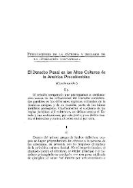 El Derecho Penal en las Altas Culturas de la América Precolombina / Hermann Trimborn | Biblioteca Virtual Miguel de Cervantes