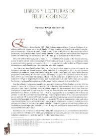 Portada:Libros y lecturas de Felipe Godínez / Francisco Javier Sánchez-Cid