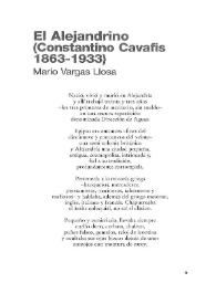 El Alejandrino (Constantino Cavafis 1863-1933) / Mario Vargas Llosa | Biblioteca Virtual Miguel de Cervantes