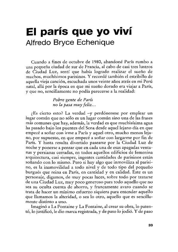 El París que yo viví / Alfredo Bryce Echenique | Biblioteca Virtual Miguel de Cervantes