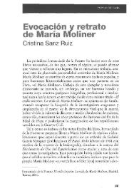 Portada:Evocación y retrato de María Moliner / Cristina Sanz Ruiz