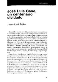 Portada:José Luis Cano, un centenario olvidado / Juan José Téllez