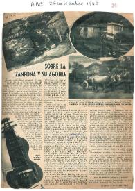 Portada:Sobre la zanfona y su agonía / Joaquín Calvo-Sotelo
