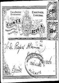Tarjeta postal de R. Lloret a Rafael Altamira. [Costa Rica], 19 de noviembre de 1902 | Biblioteca Virtual Miguel de Cervantes
