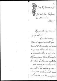 Portada:Carta de Fernando Yglesias Calderón a Rafael Altamira. México, 30 de enero de 1910