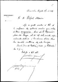 Portada:Carta de J. G. [ilegible], Presidente del Consejo Escolar 4º, a Rafael Altamira. Buenos Aires, 7 de agosto de 1909