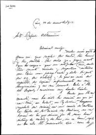 Portada:Carta de José Gálvez a Rafael Altamira. 21 de enero de 1910