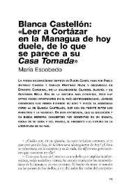Portada:Blanca Castellón: \"Leer a Cortázar en la Managua de hoy duele, de lo que se parece a su Casa Tomada\" / María Escobedo
