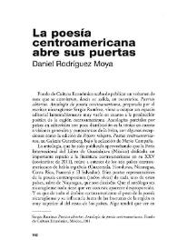 Portada:La poesía centroamericana abre sus puertas / Daniel Rodríguez Moya