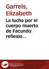 Portada:La lucha por el cuerpo muerto de Facundo: reflexiones sobre la necrofilia política y la construcción de la masculinidad en el libro de Sarmiento / Elizabeth Garrels