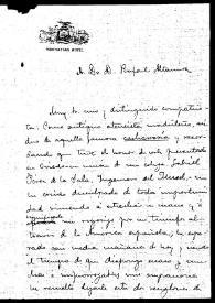 Portada:Carta de Antonio San Pau a Rafael Altamira. 3 de febrero de 1910
