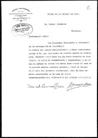 Portada:Carta de José del Carmen Povea a Rafael Altamira. Habana, 16 de febrero de 1910