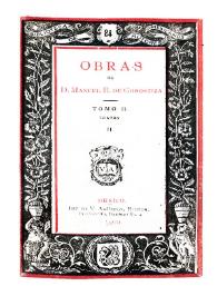 Portada:Obras de D. Manuel E. de Gorostiza. Tomo II. Teatro. Vol. II