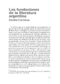 Portada:Las fundaciones de la literatura argentina / Sandra Contreras