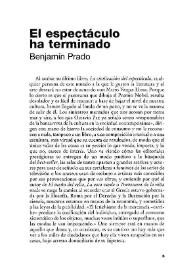 El espectáculo ha terminado / Benjamín Prado | Biblioteca Virtual Miguel de Cervantes