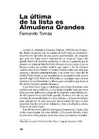 Portada:La última de la lista es Almudena Grandes / Fernando Tomás