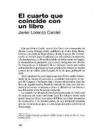 El cuarto que coincide con un libro / Javier Lorenzo Candel | Biblioteca Virtual Miguel de Cervantes