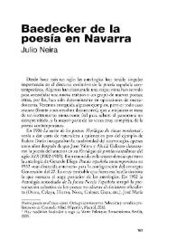 Portada:Baedecker de la poesía en Navarra / Julio Neira