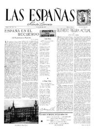 Portada:Las Españas : revista literaria. Año I, núm. 1, octubre 1946