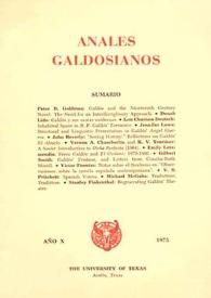 Portada:Anales galdosianos. Año I, 1966