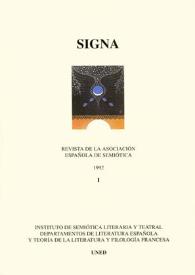 Más información sobre Signa : revista de la Asociación Española de Semiótica. Núm. 1, 1992