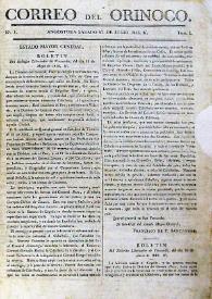 Portada:Correo del Orinoco. Núm. 1, 27 de junio de 1818