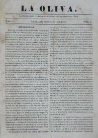 Portada:La Oliva. Núm. 1, enero 1º de 1836