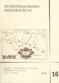 Portada:Investigaciones Geográficas. Núm. 16, 1996