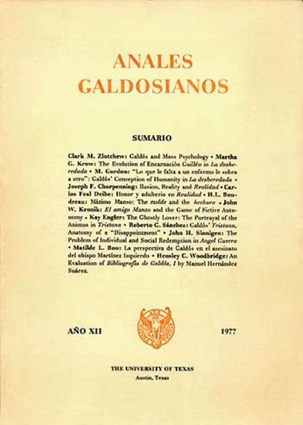 Anales galdosianos. Año XII, 1977 | Biblioteca Virtual Miguel de Cervantes