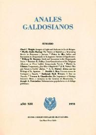 Portada:Anales galdosianos. Año XIII, 1978